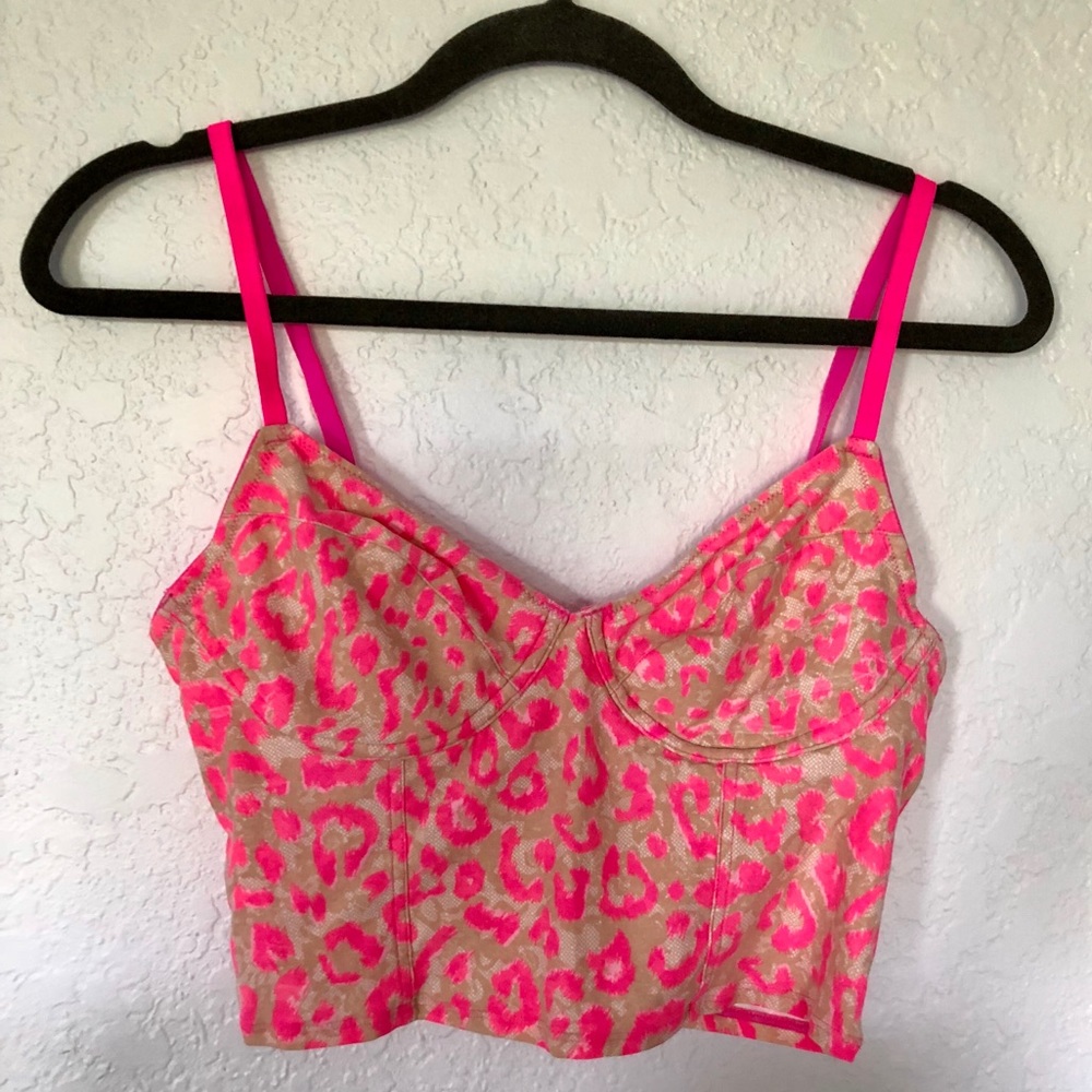 PINK Victoria’s Secret Hot Pink Cheetah Bralette
